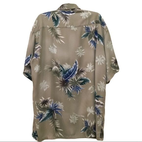 MODA Campia Hawaiian Tropical Tan Blue Shirt Med - Picture 2 of 9